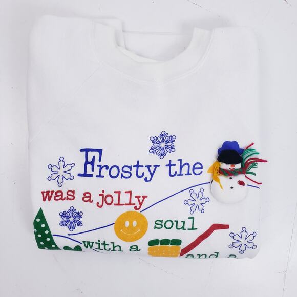 Vtg 90s Frosty the Snowman Crewneck Sweatshirt Christmas Sweater - Picture 2 of 12